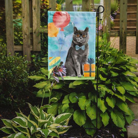 British Shorthair Happy Birthday Garden Flag - Outdoor Decorative Yard Flag CK3168GF