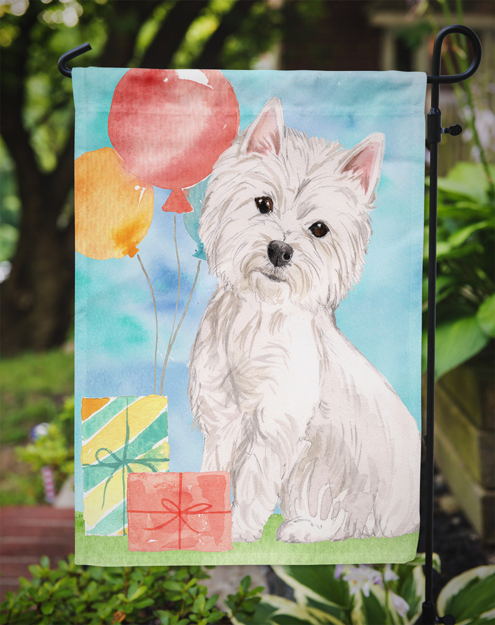 Happy Birthday Westie Garden Flag - Outdoor Decorative Yard Flag CK3228GF
