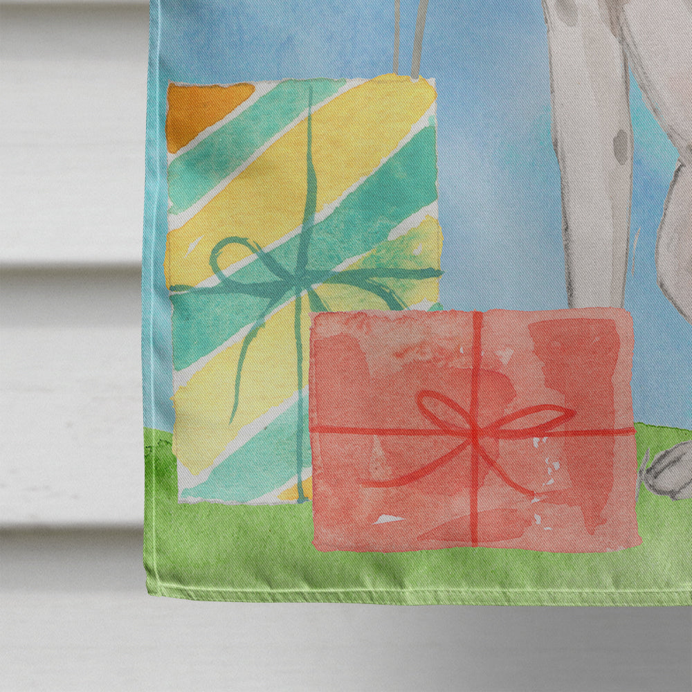 Happy Birthday White Staffordshire Bull Terrier Flag Canvas House Size CK3230CHF