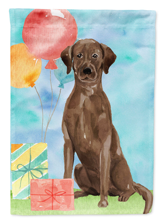 Happy Birthday Chocolate Labrador Retriever Garden Flag - Outdoor Decorative Yard Flag CK3234GF