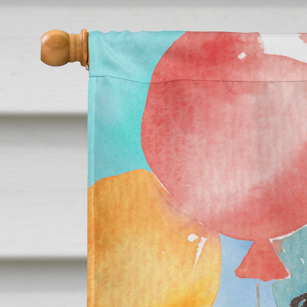 Happy Birthday Tricolor Cavalier Spaniel Flag Canvas House Size CK3236CHF