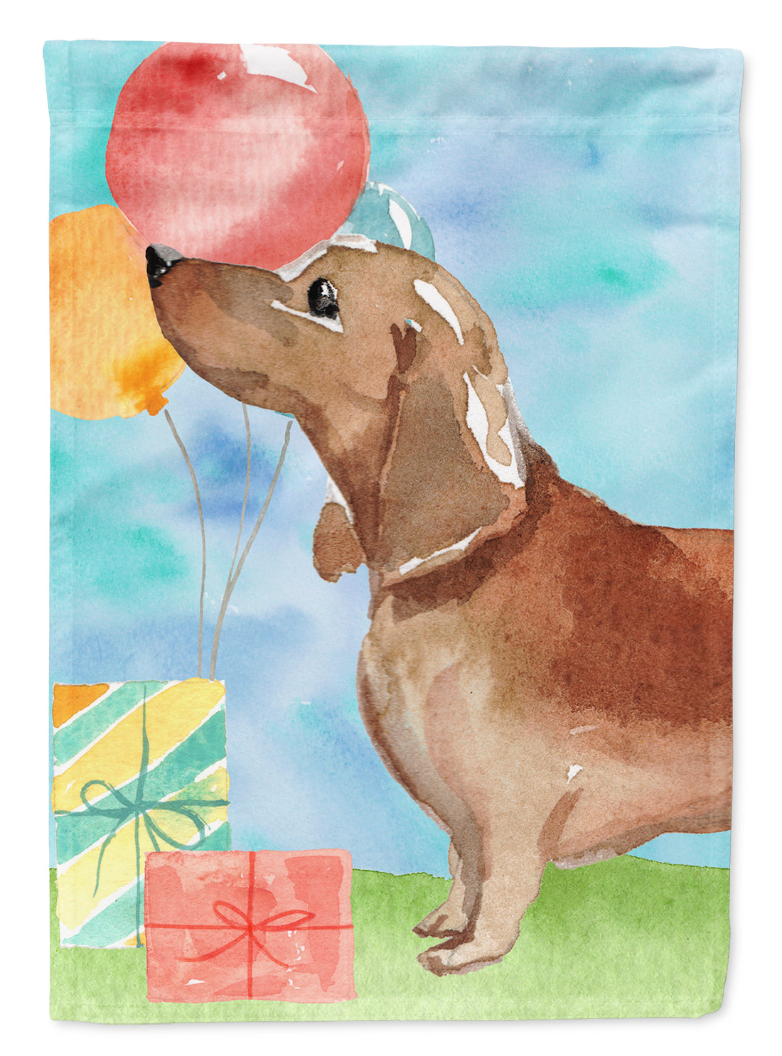 Happy Birthday Red Dachshund Garden Flag - Outdoor Decorative Yard Flag CK3240GF