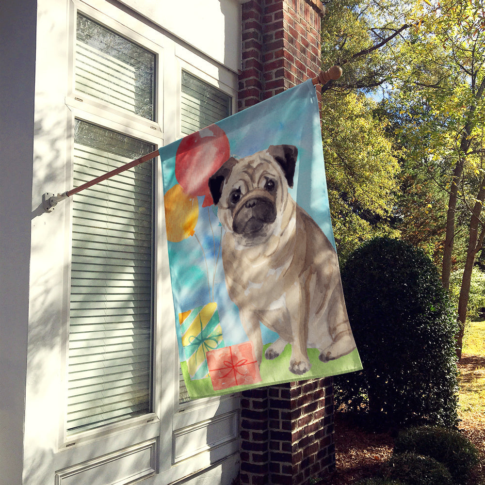 Happy Birthday Pug Flag Canvas House Size CK3260CHF