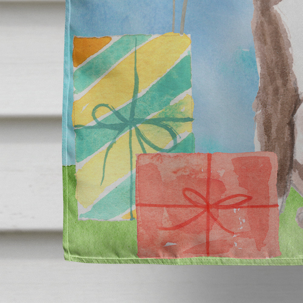 Happy Birthday Red Staffie Bull Flag Canvas House Size CK3261CHF