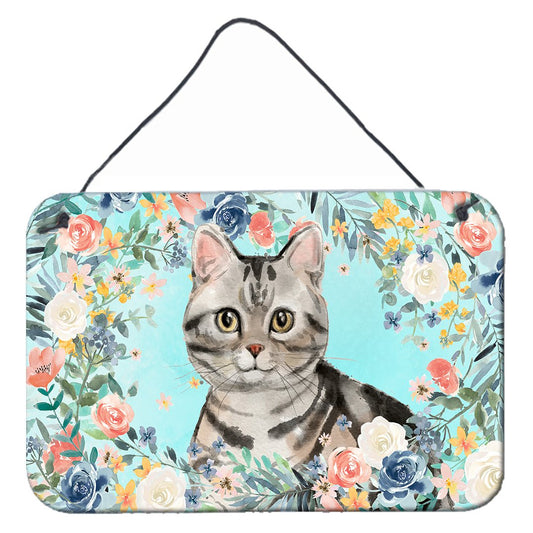 American Shorthair Spring Flowers Wall or Door Hanging Prints CK3388DS812