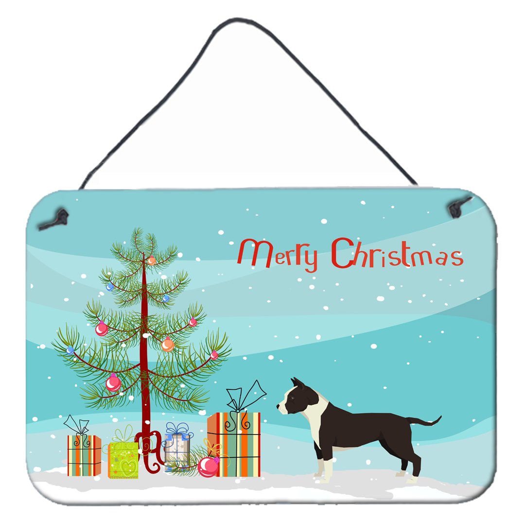 American Staffordshire Terrier Christmas Tree Wall or Door Hanging Prints CK3515DS812