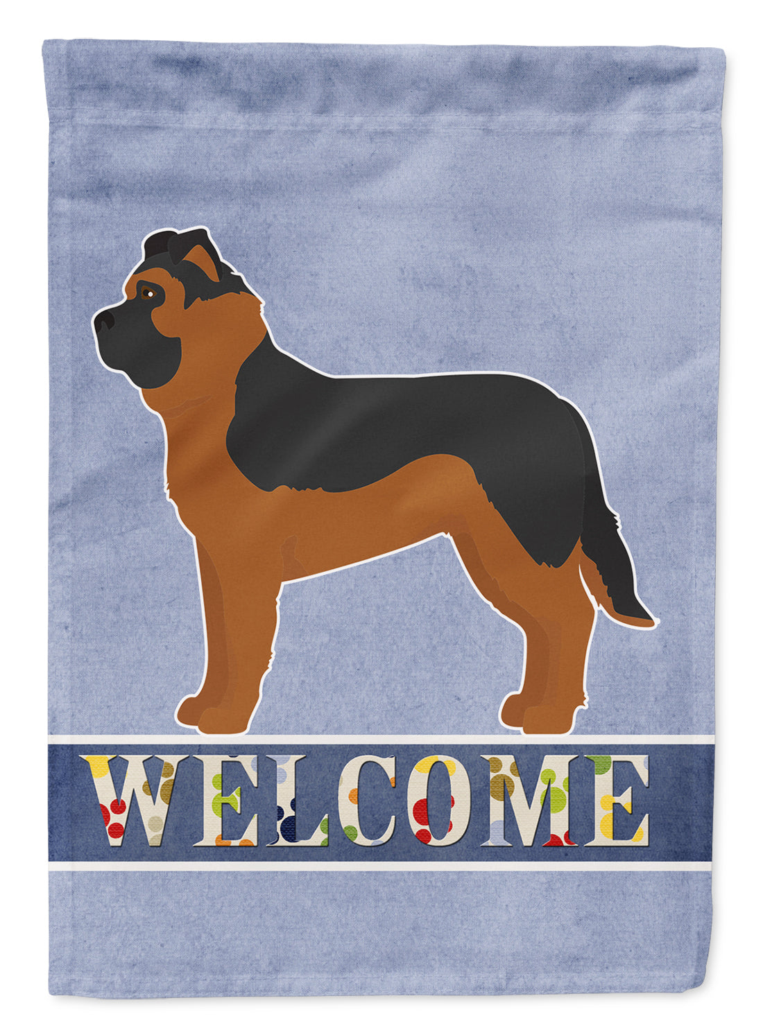 Black German Shepherd Mastiff Mix Welcome Garden Flag – Decorative Outdoor Yard Flag CK3739GF