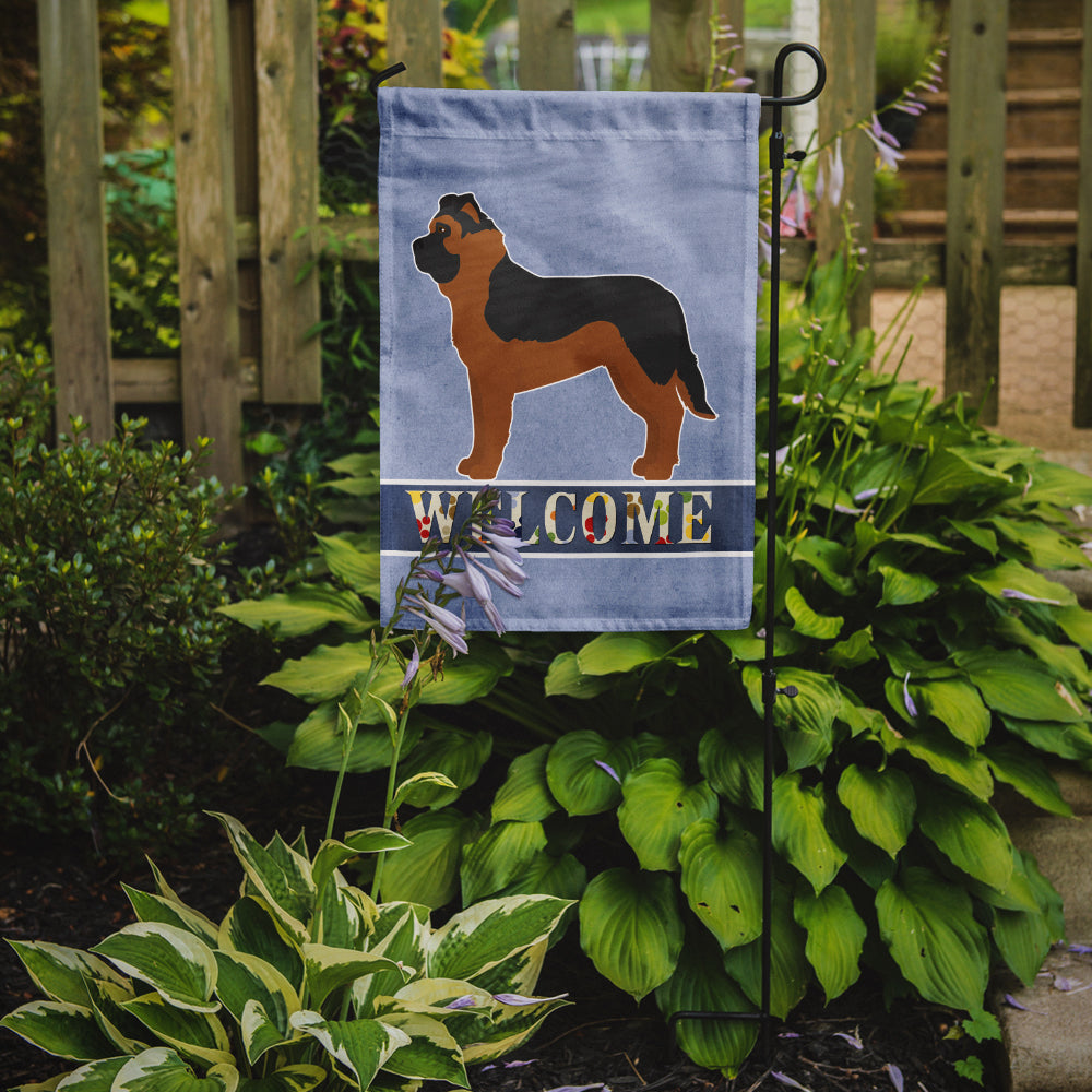 Black German Shepherd Mastiff Mix Welcome Garden Flag – Decorative Outdoor Yard Flag CK3739GF