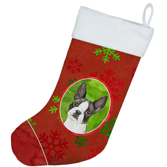 Christmas Snowflakes Boston Terrier Christmas Stocking CK4032CS