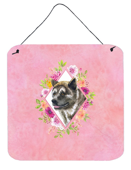 Akita Pink Flowers Wall or Door Hanging Prints CK4113DS66