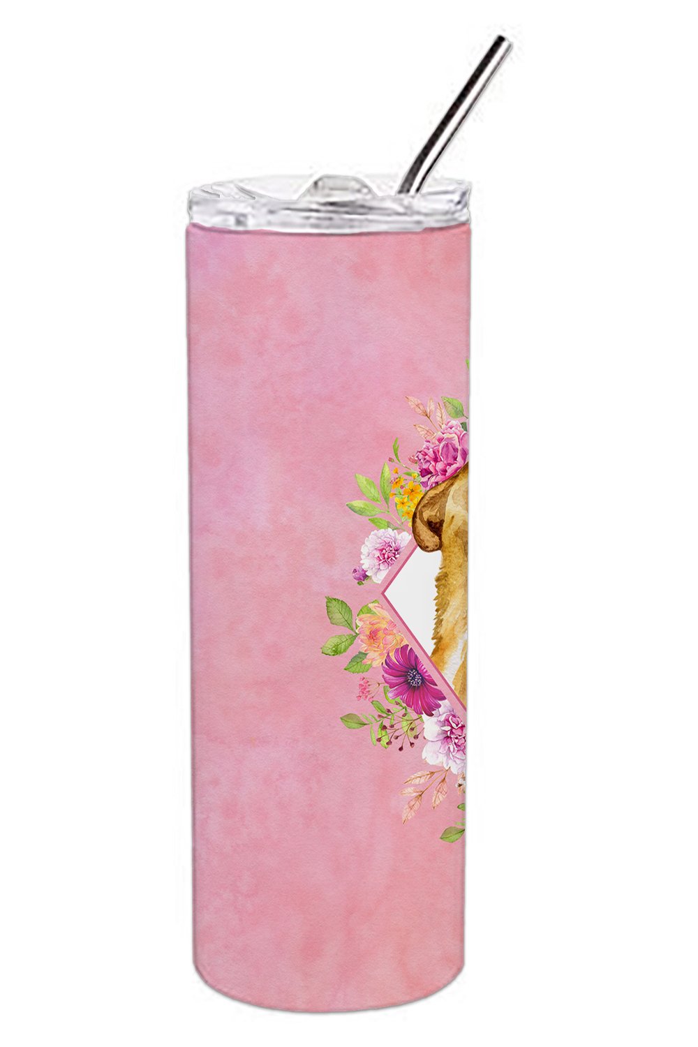Chihuahua #1 Pink Flowers Double Walled Stainless Steel 20 oz Skinny Tumbler CK4128TBL20