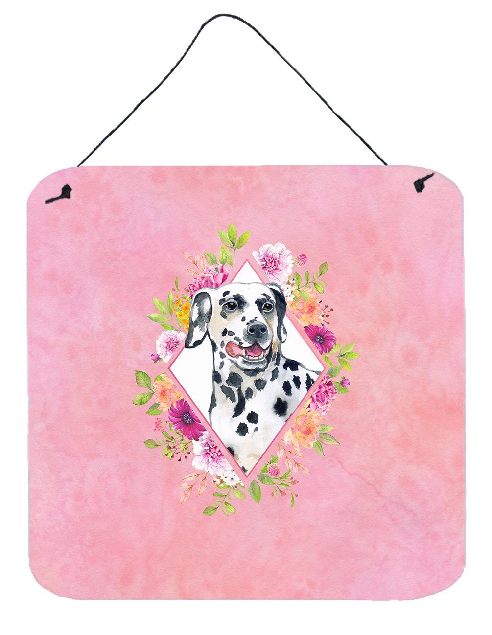 Dalmatian Pink Flowers Wall or Door Hanging Prints CK4137DS66