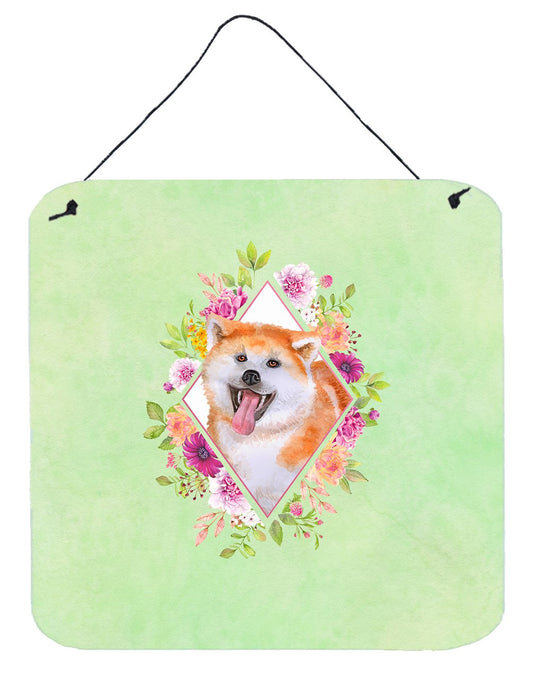 Akita Green Flowers Wall or Door Hanging Prints CK4271DS66