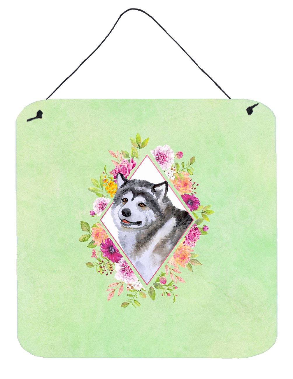 Alaskan Malamute Green Flowers Wall or Door Hanging Prints CK4272DS66