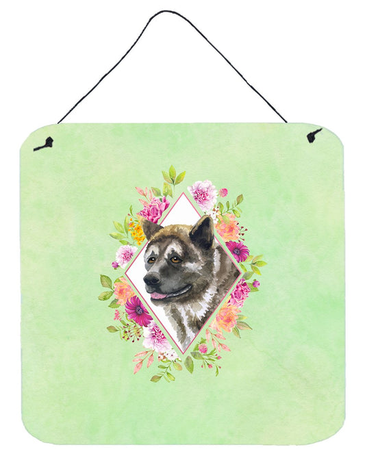 Akita Green Flowers Wall or Door Hanging Prints CK4273DS66