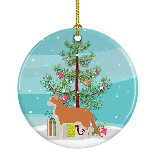 Aphrodite Giant #2 Cat Merry Christmas Ornament - Round Ceramic Ornament – Artist-Designed Keepsake Decoration