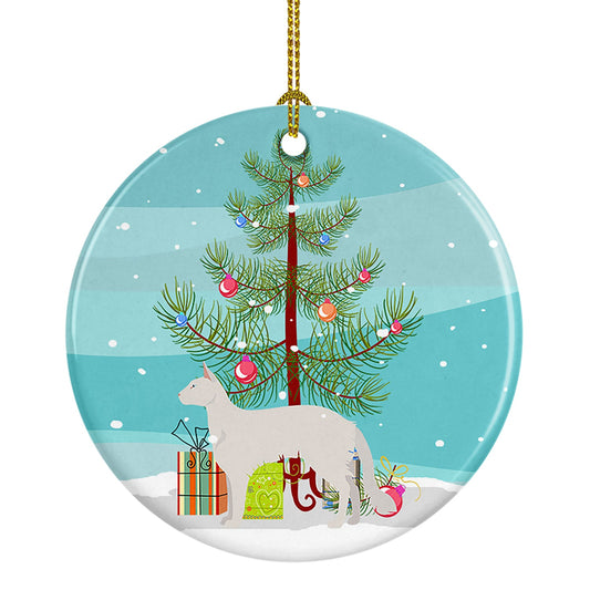 Balinese #2 Cat Merry Christmas Ornament - Round Ceramic Ornament – Artist-Designed Keepsake Decoration