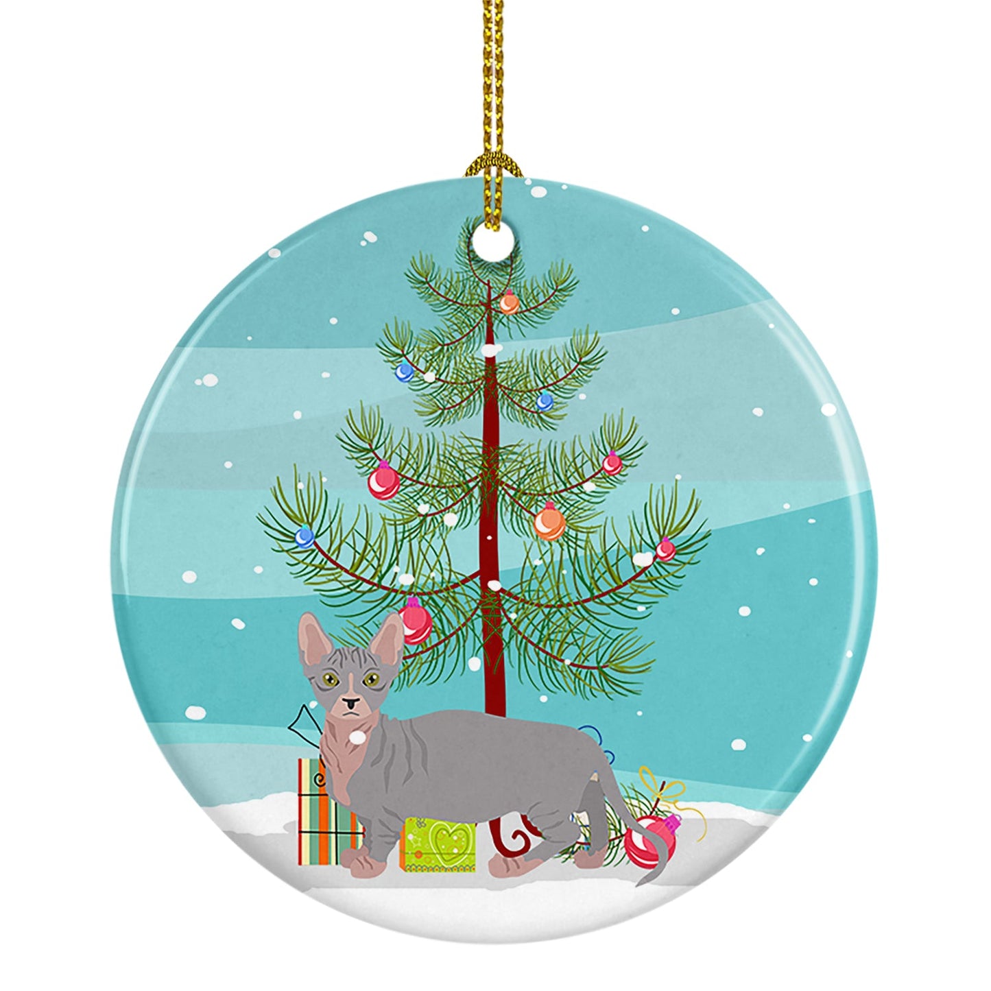 Bambino #1 Cat Merry Christmas Ornament - Round Ceramic Ornament – Artist-Designed Keepsake Decoration