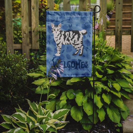 American Bobtail #1 Cat Welcome Garden Flag - Outdoor Decorative Yard Flag CK4816GF