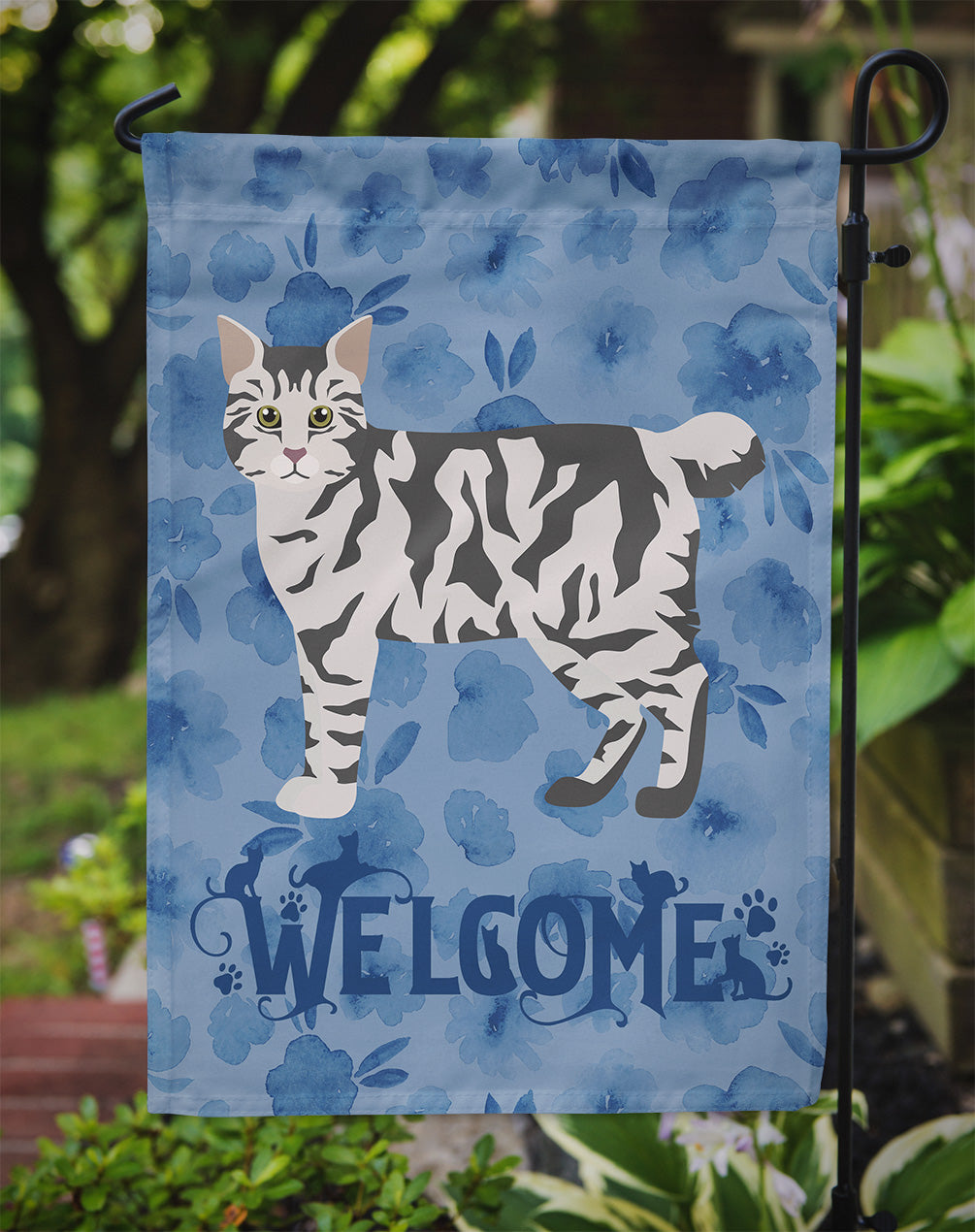 American Bobtail #1 Cat Welcome Garden Flag - Outdoor Decorative Yard Flag CK4816GF