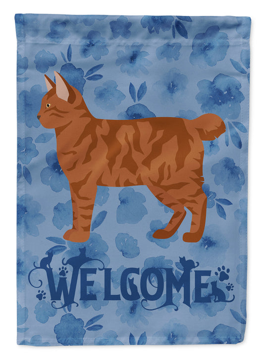 American Bobtail #2 Cat Welcome Flag Canvas House Size CK4817CHF