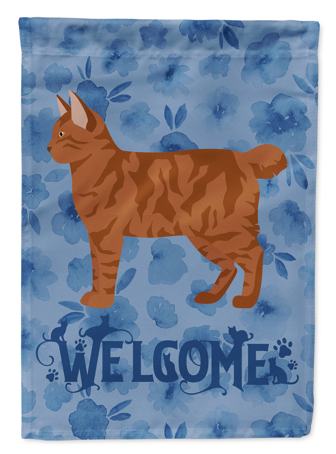 American Bobtail #2 Cat Welcome Garden Flag - Outdoor Decorative Yard Flag CK4817GF