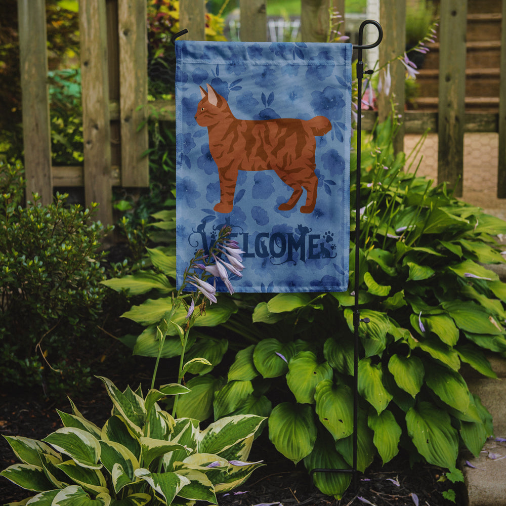 American Bobtail #2 Cat Welcome Garden Flag - Outdoor Decorative Yard Flag CK4817GF