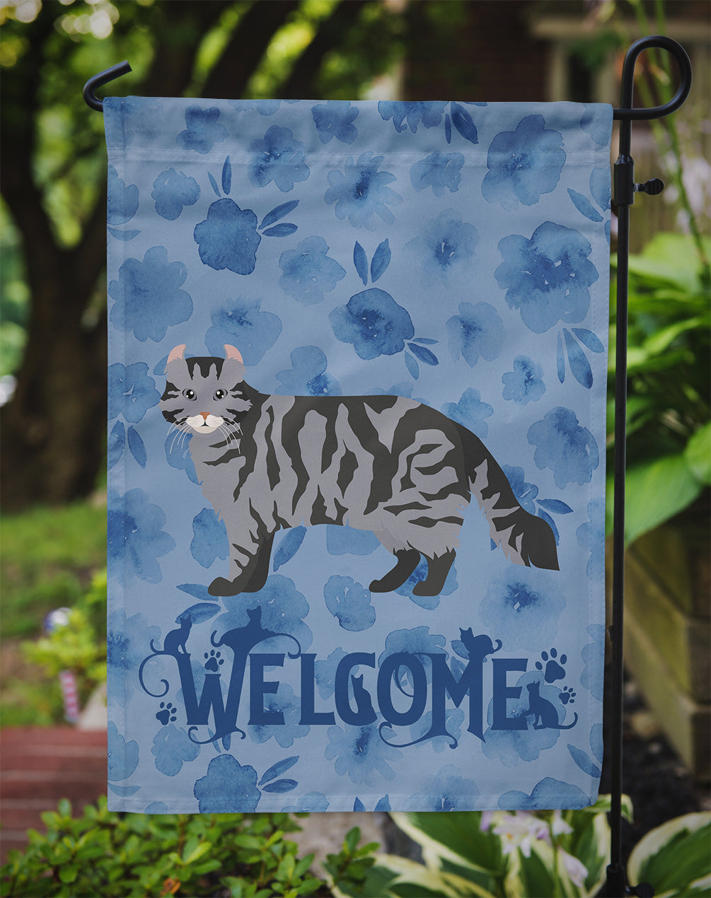 American Curl #1 Cat Welcome Garden Flag - Outdoor Decorative Yard Flag CK4818GF