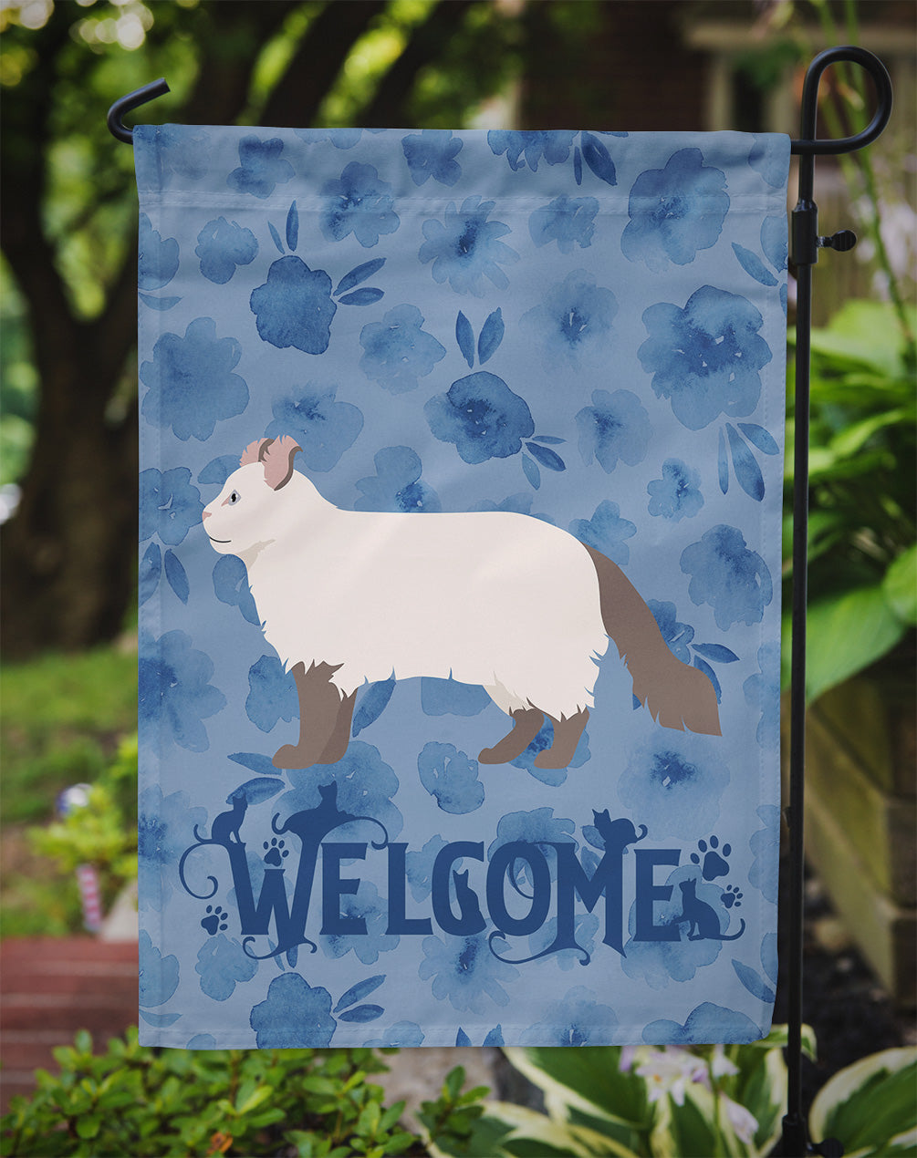 American Curl #2 Cat Welcome Garden Flag - Outdoor Decorative Yard Flag CK4819GF