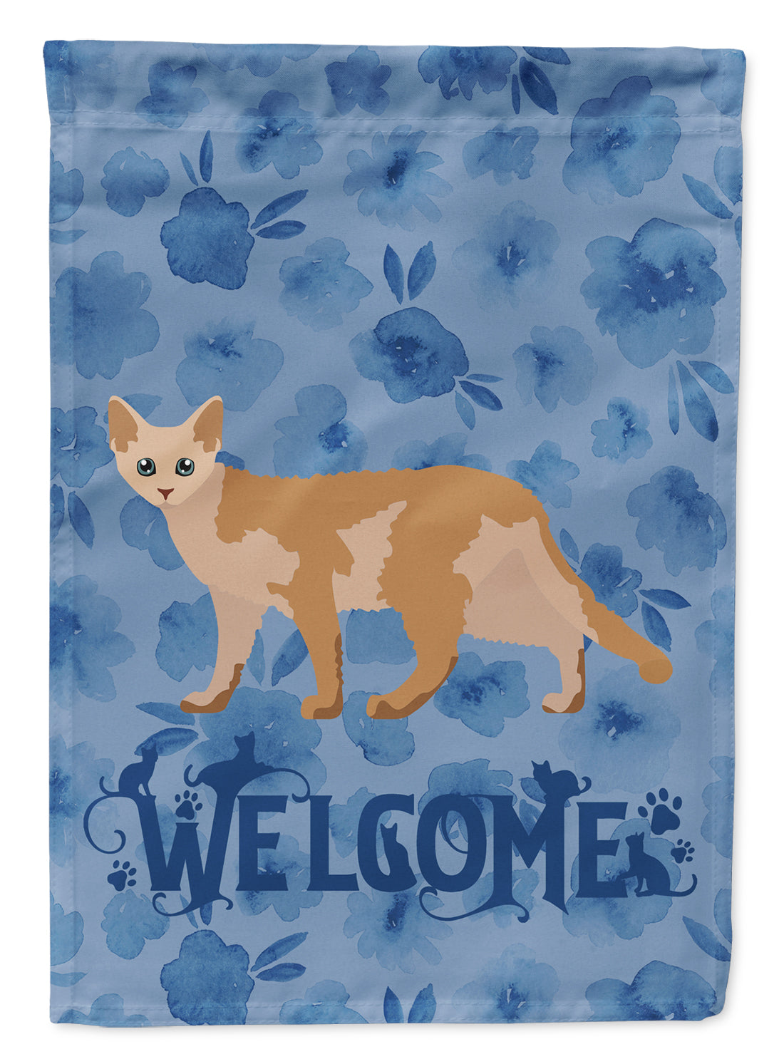 Devon Rex #3 Cat Welcome Flag Canvas House Size CK4869CHF