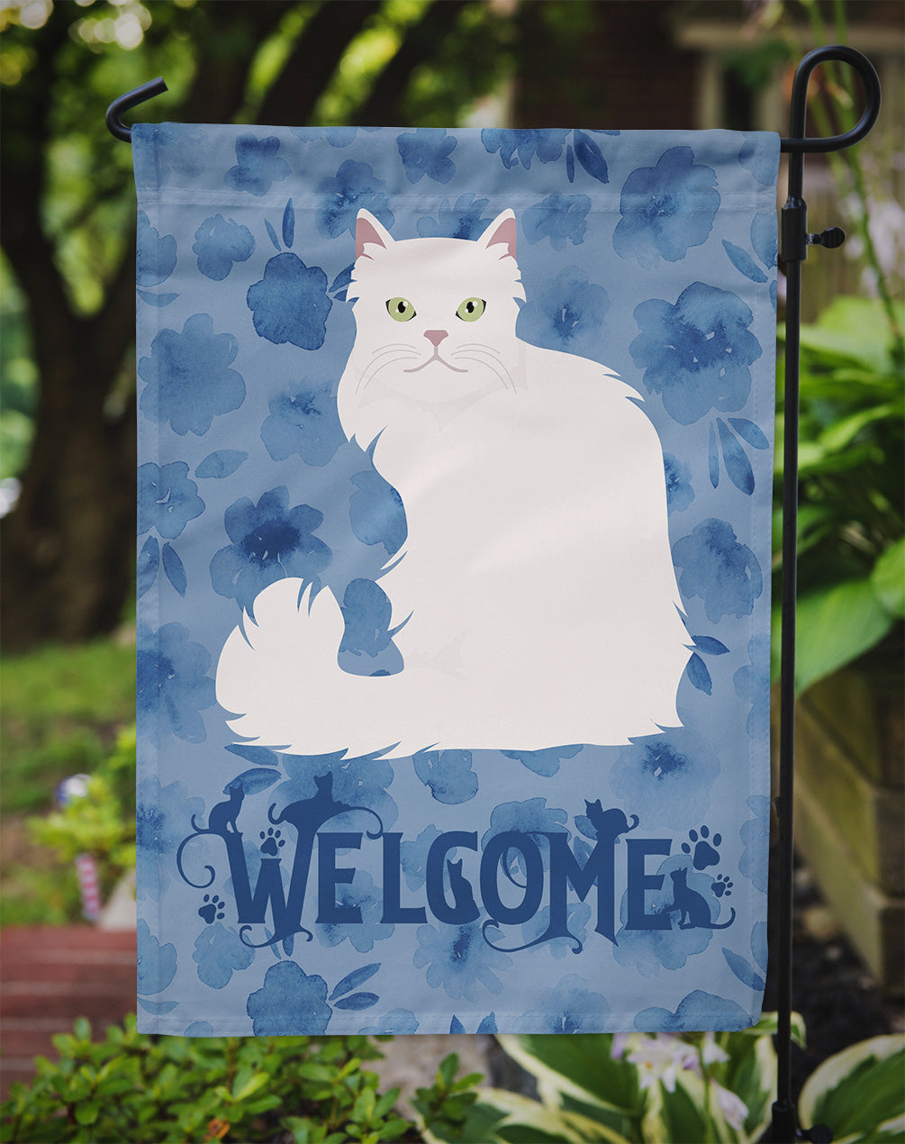 Asian Semi Longhaired Cat Welcome Garden Flag - Outdoor Decorative Yard Flag CK5012GF