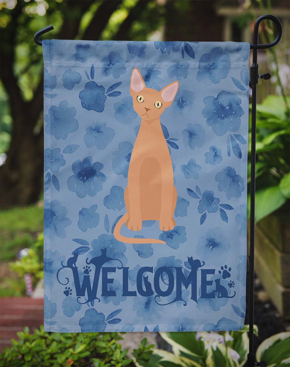 Devon Rex #1 Cat Welcome Garden Flag - Outdoor Decorative Yard Flag CK5028GF