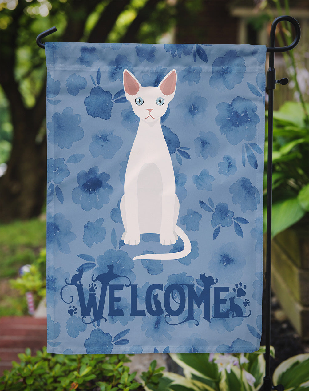 Devon Rex #2 Cat Welcome Garden Flag - Outdoor Decorative Yard Flag CK5029GF