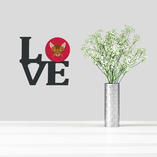 Abyssinian Cat Love Decorative Wall Art – Artist-Designed Metal Print for Home or Office CK5077WALV