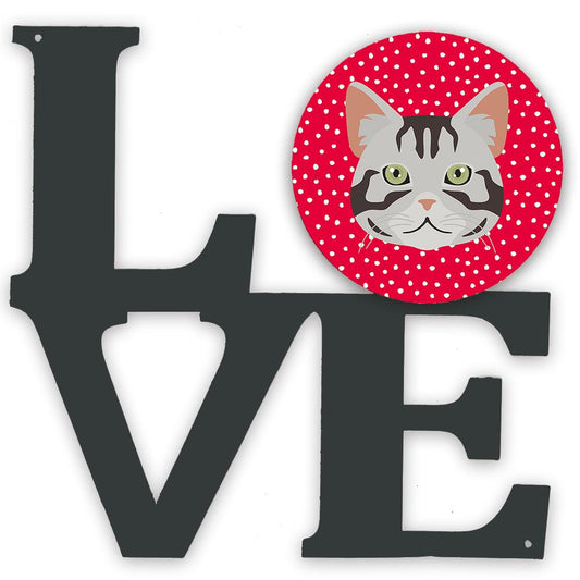 American Shorthair Cat Love Decorative Wall Art – Artist-Designed Metal Print for Home or Office CK5082WALV