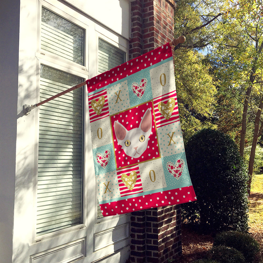 Devon Rex Cat Flag Canvas House Size CK5110CHF