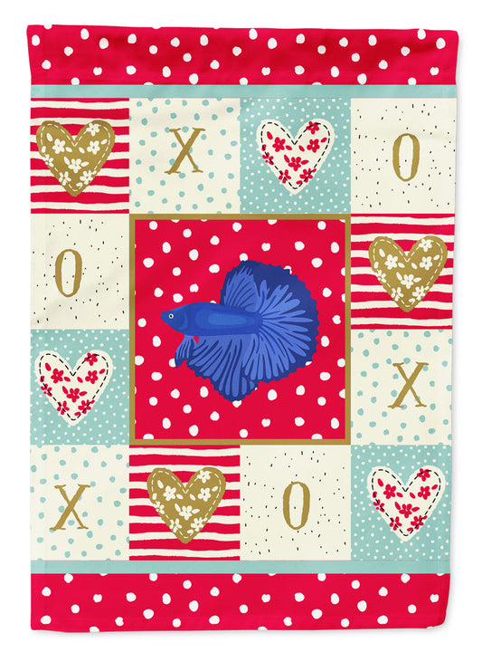 Delta Tail Betta Fish Love Garden Flag - Outdoor Decorative Yard Flag CK5468GF