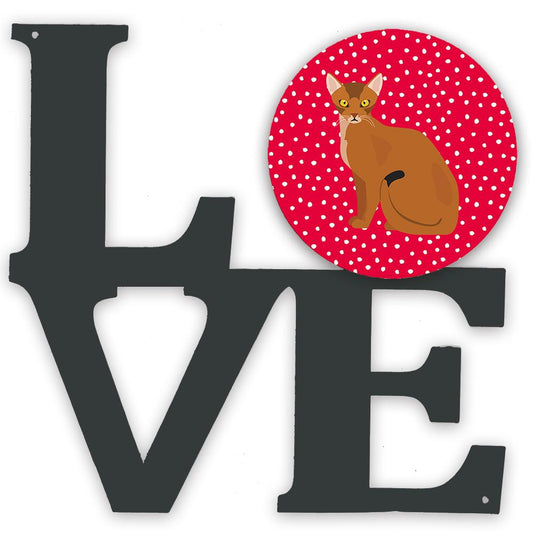 Abyssinian Cat Love Decorative Wall Art – Artist-Designed Metal Print for Home or Office CK5733WALV