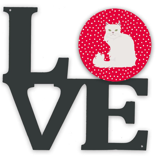 Asian Semi Longhaired Cat Love Decorative Wall Art – Artist-Designed Metal Print for Home or Office CK5740WALV