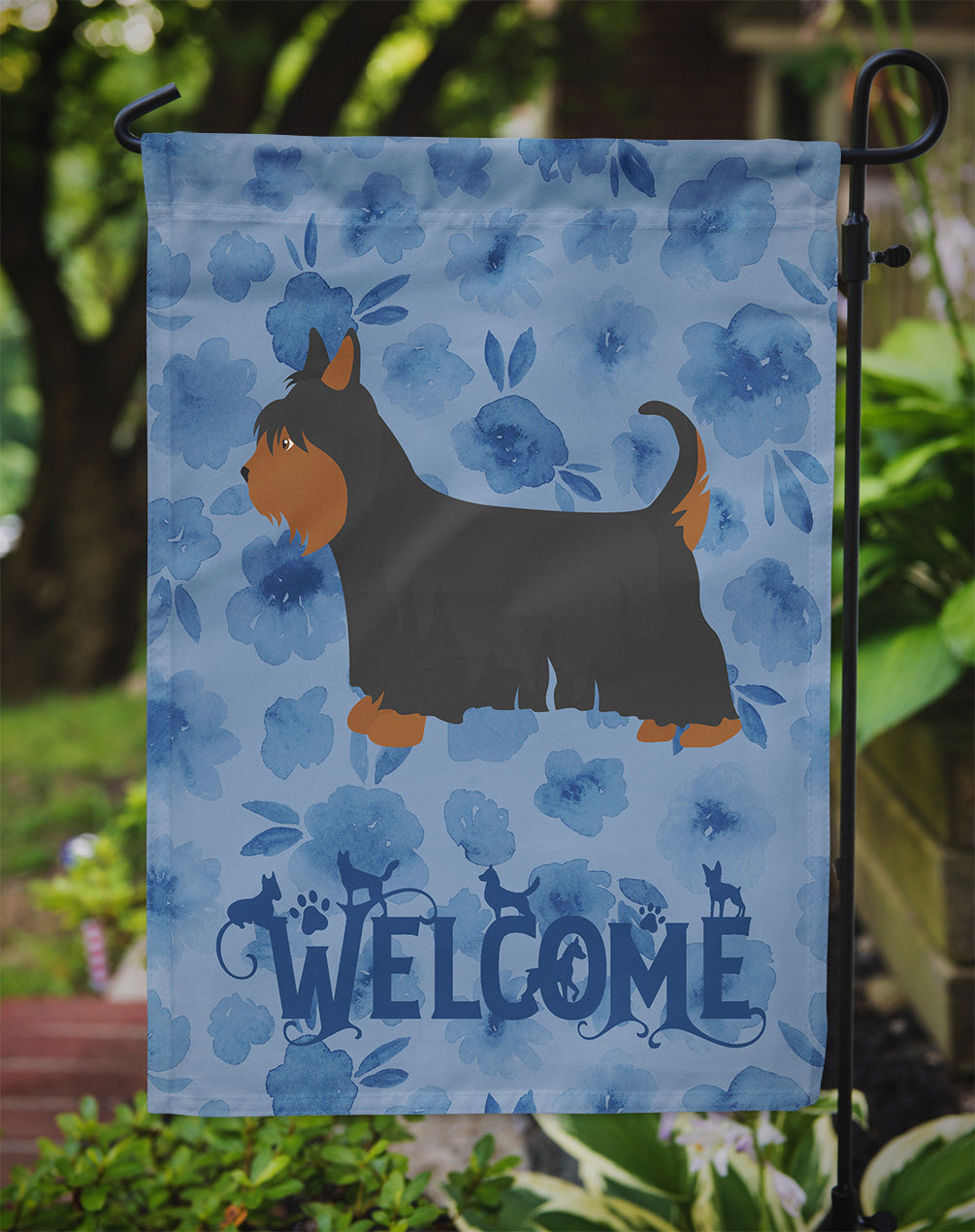 Australian Silky Terrier Welcome Garden Flag - Outdoor Decorative Yard Flag CK5966GF