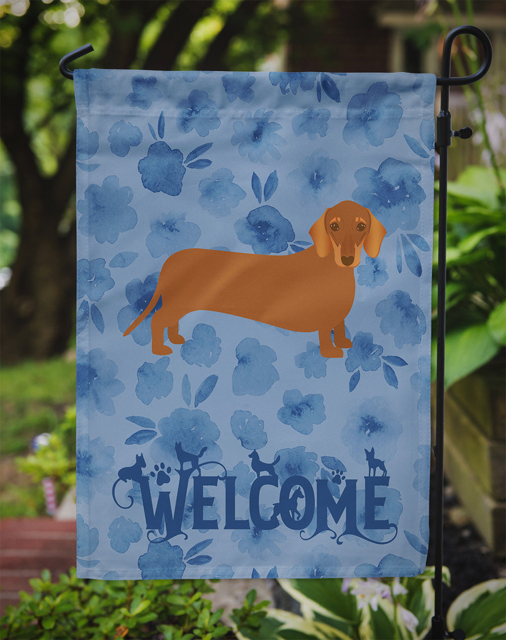 Dachshund Welcome Garden Flag – Decorative Outdoor Yard Flag CK6076GF