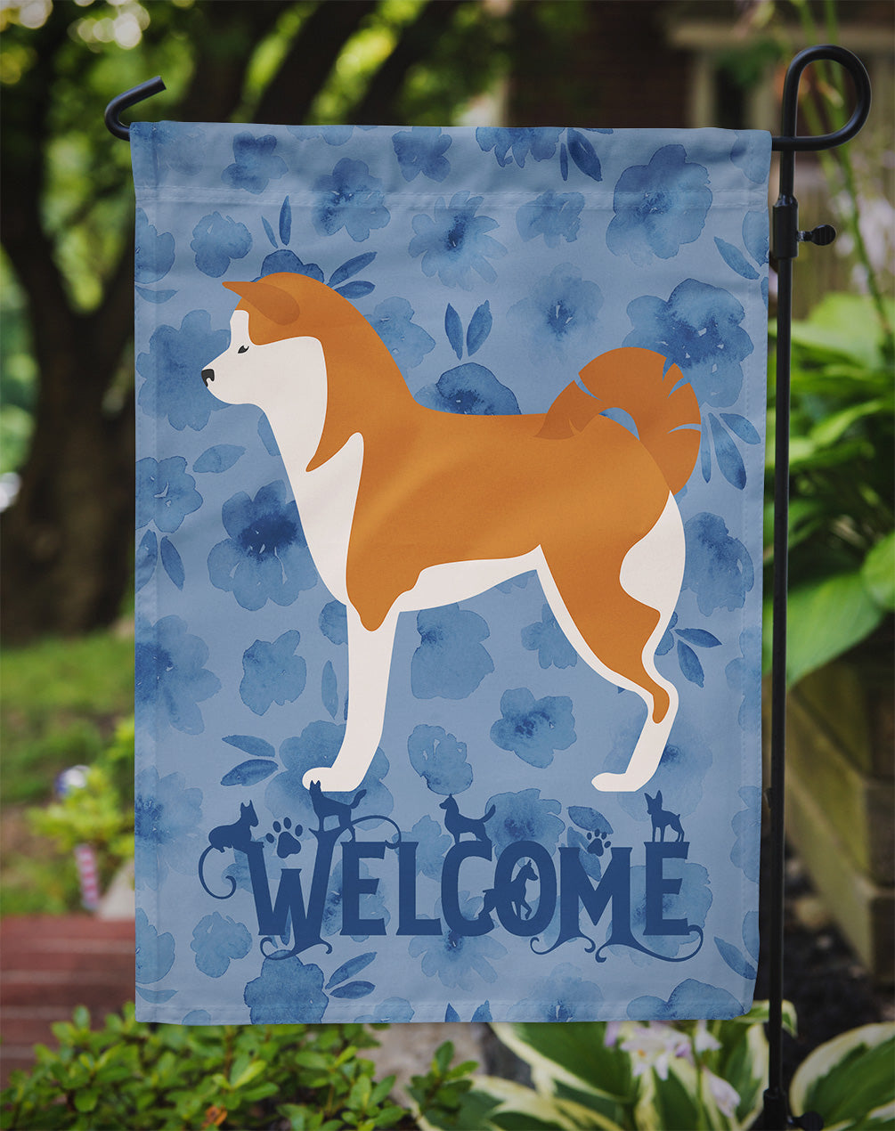 Akita Welcome Garden Flag – Decorative Outdoor Yard Flag CK6199GF