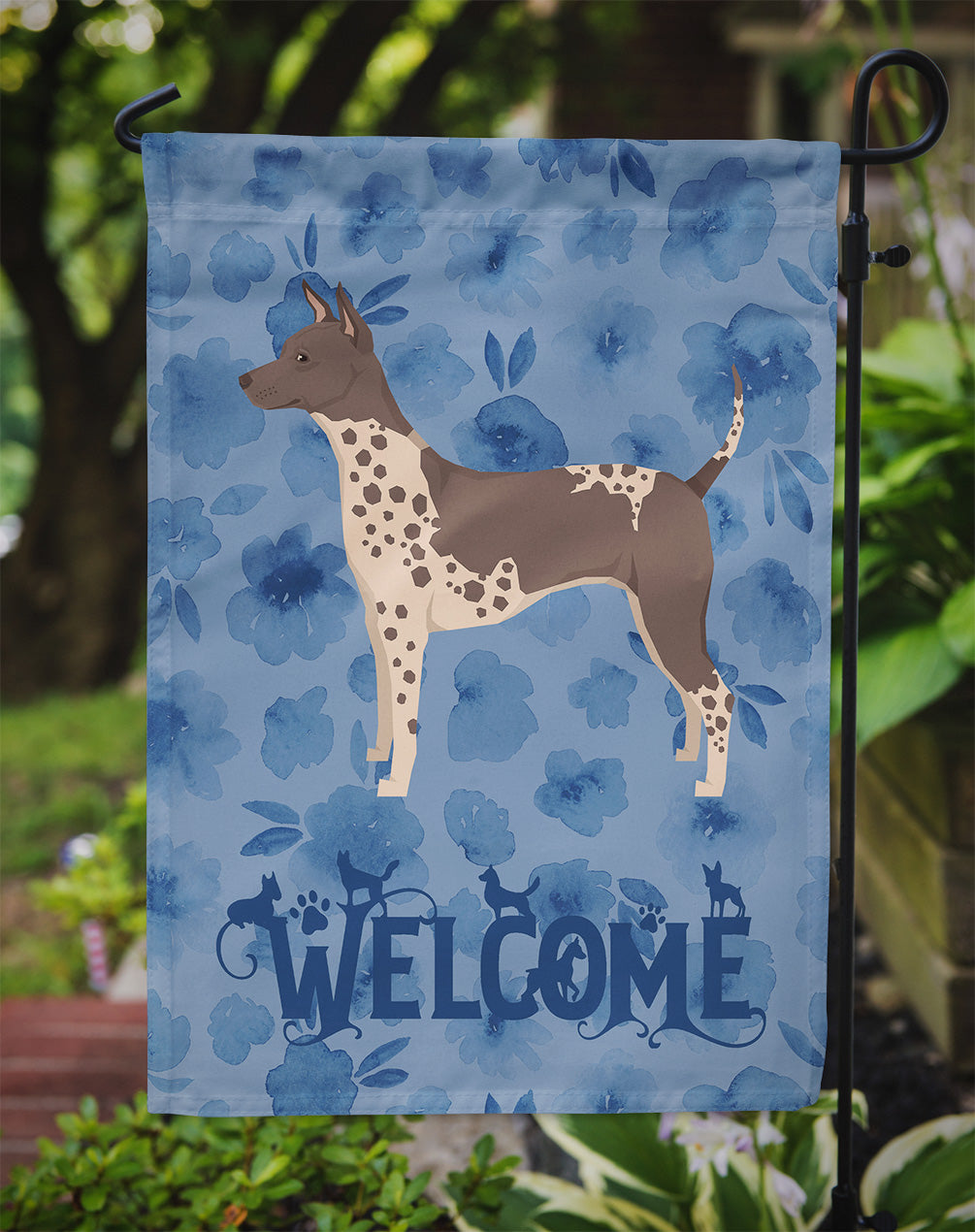 American Hairless Terrier Welcome Garden Flag – Decorative Outdoor Yard Flag CK6218GF