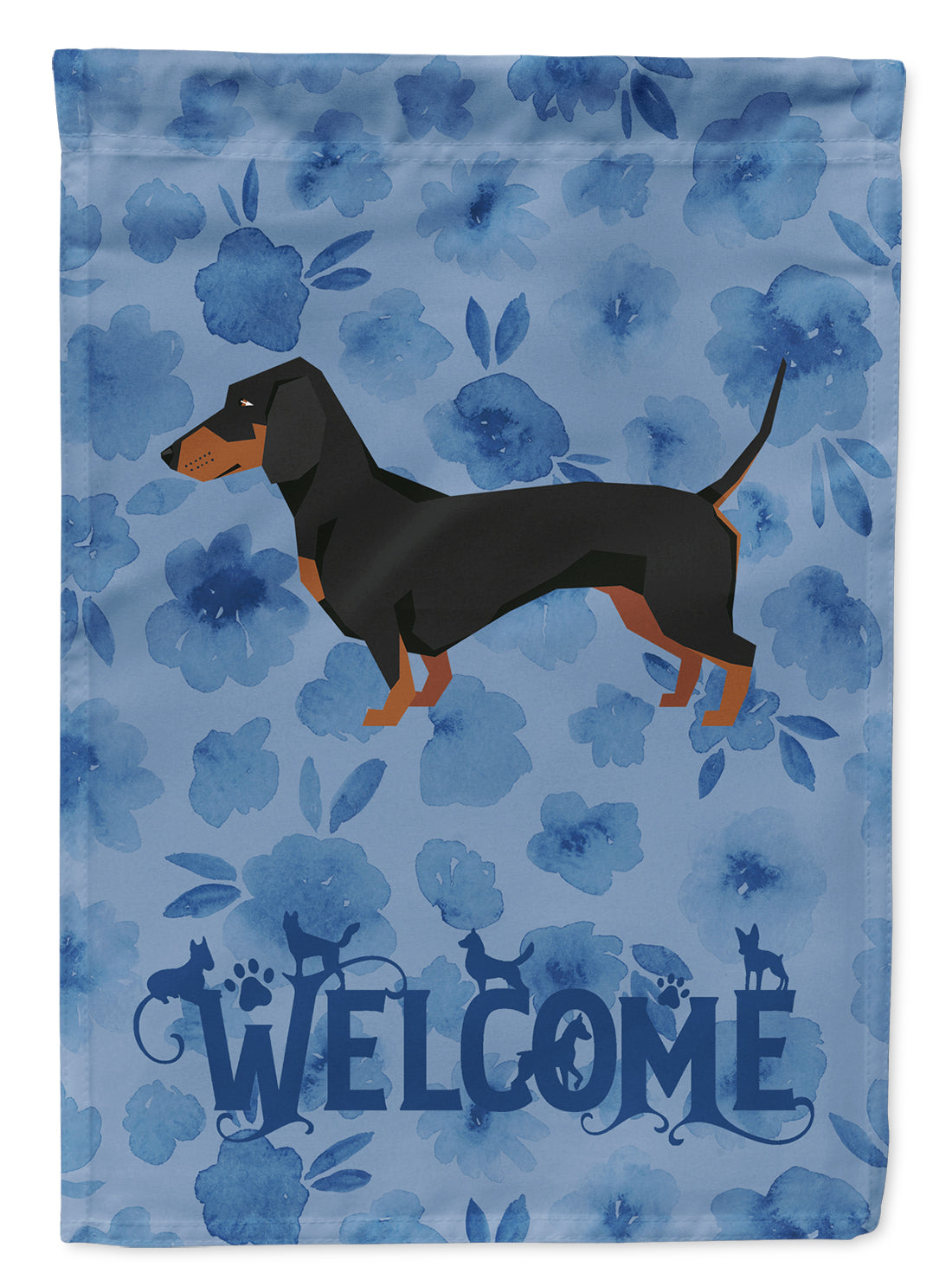 Dachshund Welcome Flag Canvas House Size CK6237CHF