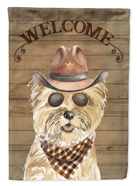 Cairn Terrier Cowboy Dog Welcome Garden Flag – Western-Style Dog with Hat & Sunglasses CK6299GF