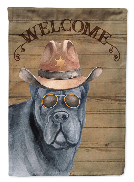 Cane Corso Cowboy Dog Welcome Garden Flag – Western-Style Dog with Hat & Sunglasses CK6300GF