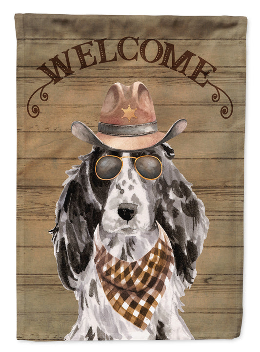 Cocker Spaniel #2 Cowboy Dog Welcome Garden Flag – Western-Style Dog with Hat & Sunglasses CK6309GF