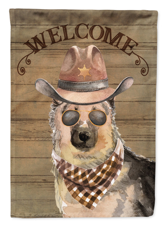 German Shepherd #2 Cowboy Dog Welcome Garden Flag – Western-Style Dog with Hat & Sunglasses CK6331GF