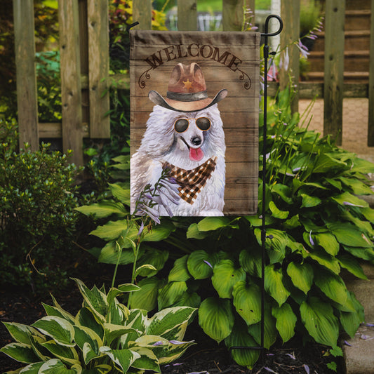 Medium Poodle Cowboy Dog Welcome Garden Flag – Western-Style Dog with Hat & Sunglasses CK6350GF