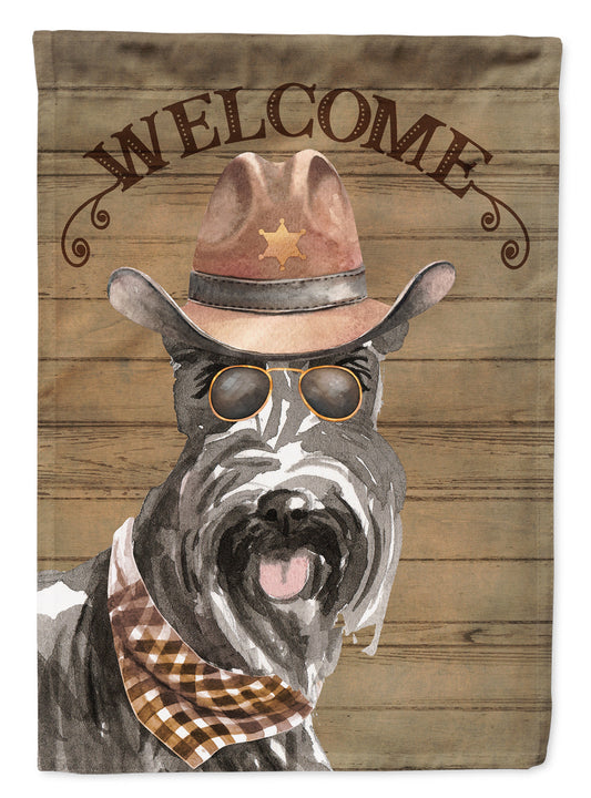 Scottish Terrier Cowboy Dog Welcome Garden Flag – Western-Style Dog with Hat & Sunglasses CK6357GF